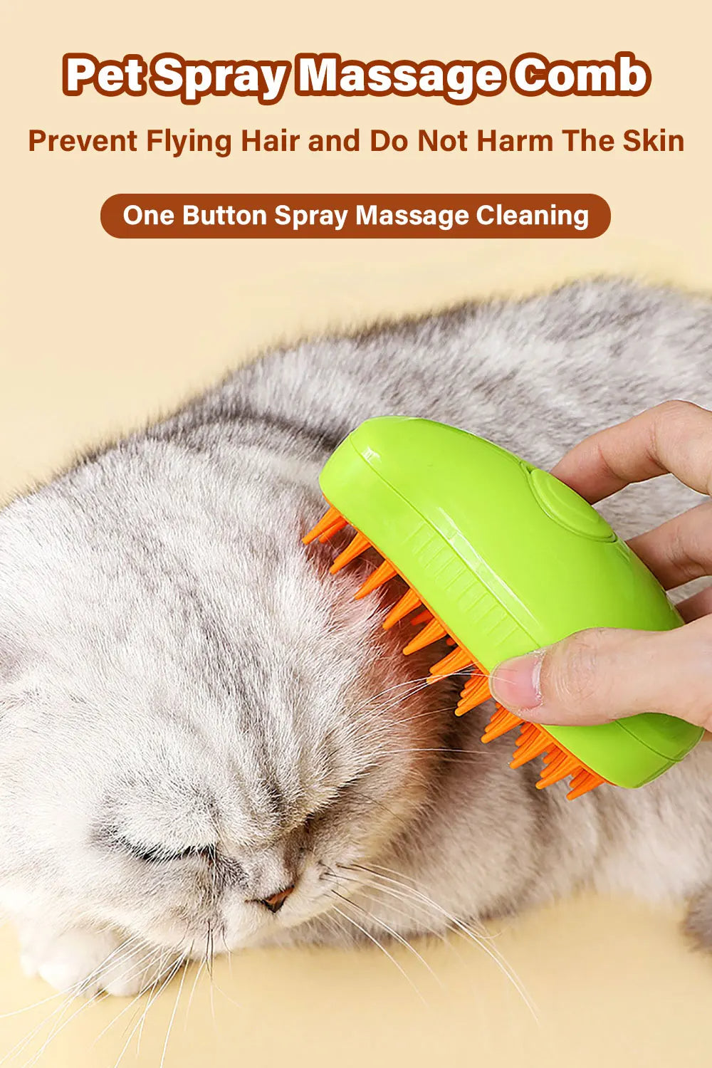 PufiBrush™ – Cepillo Mágico de Vapor para Peluditos