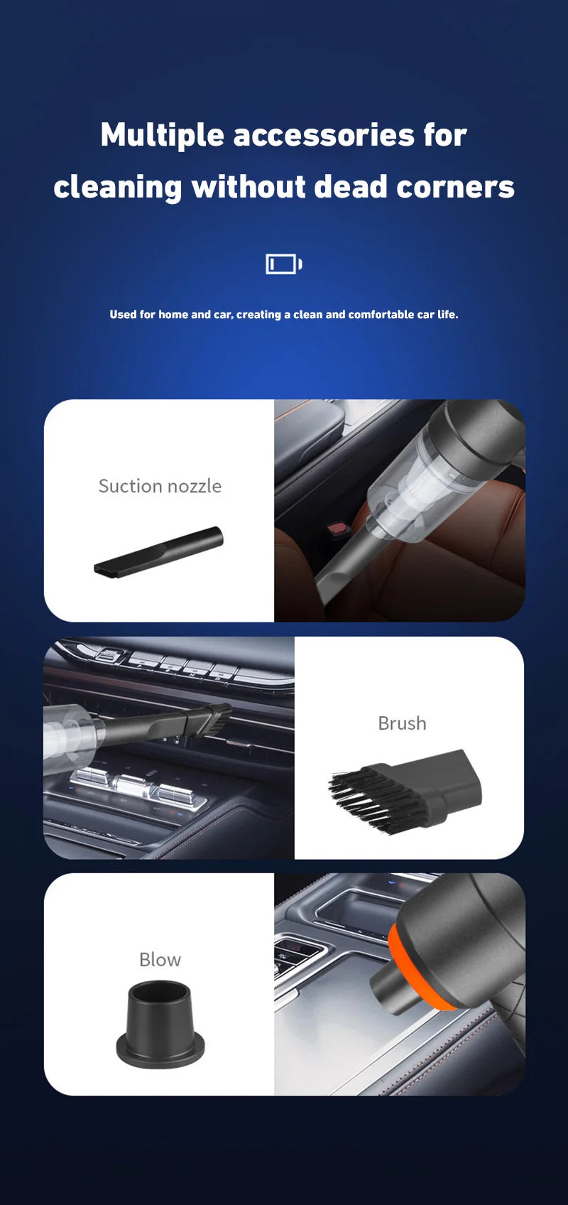 TurboClean™ – Mini Aspiradora Inalámbrica para Auto