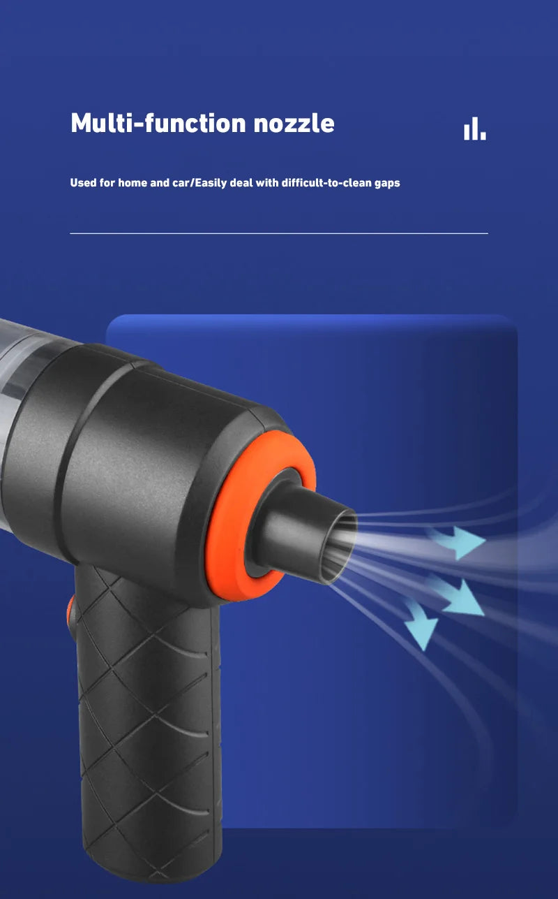 TurboClean™ – Mini Aspiradora Inalámbrica para Auto