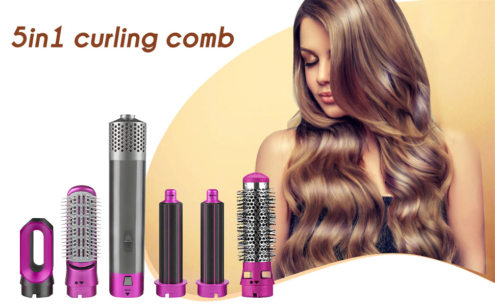 FrizzAway™ – Cepillo 5 en 1 para Peinados Profesionales desde Casa