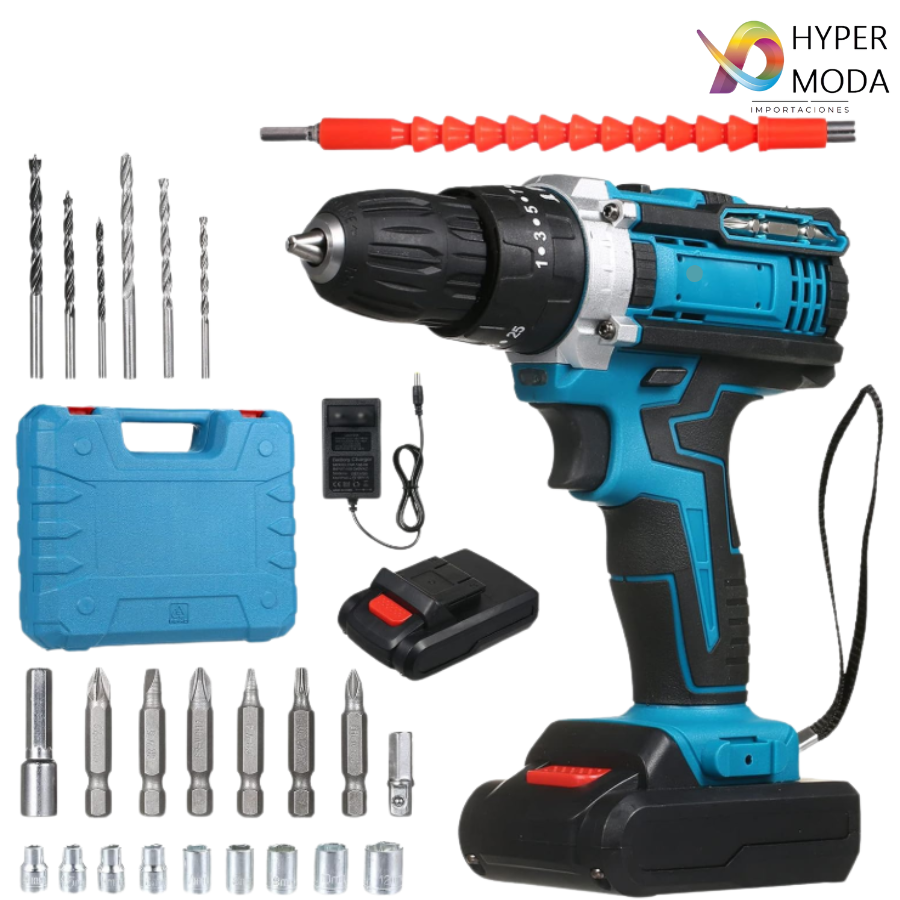 PowerDrill 24X™ – Taladro Inalámbrico con Doble Batería y Percutor