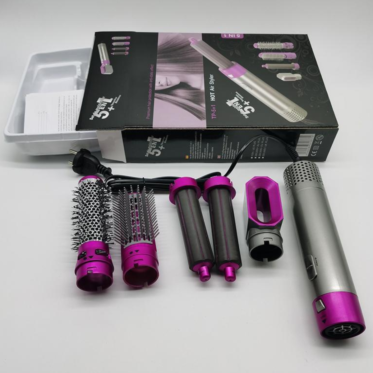 FrizzAway™ – Cepillo 5 en 1 para Peinados Profesionales desde Casa