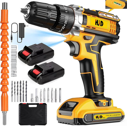 PowerDrill 24X™ – Taladro Inalámbrico con Doble Batería y Percutor